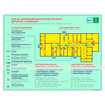 Мнемосхема тактильная светонакопительная 630x800 из ПВХ