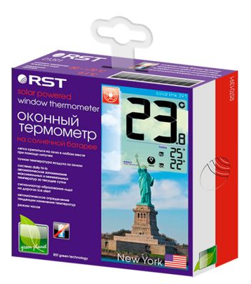 Термометр цифровой RST 01391 с солнечной батареей, оконный